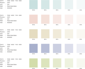Brand style guide - colour pallet